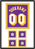 Los Angeles Name & Number With 4 Trophy Patches - Road Purple (1978-1997) - Double Mat 1