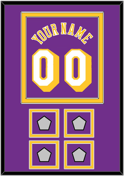 Los Angeles Name & Number With 4 Trophy Patches - Road Purple (1978-1997) - Signature Tier 2