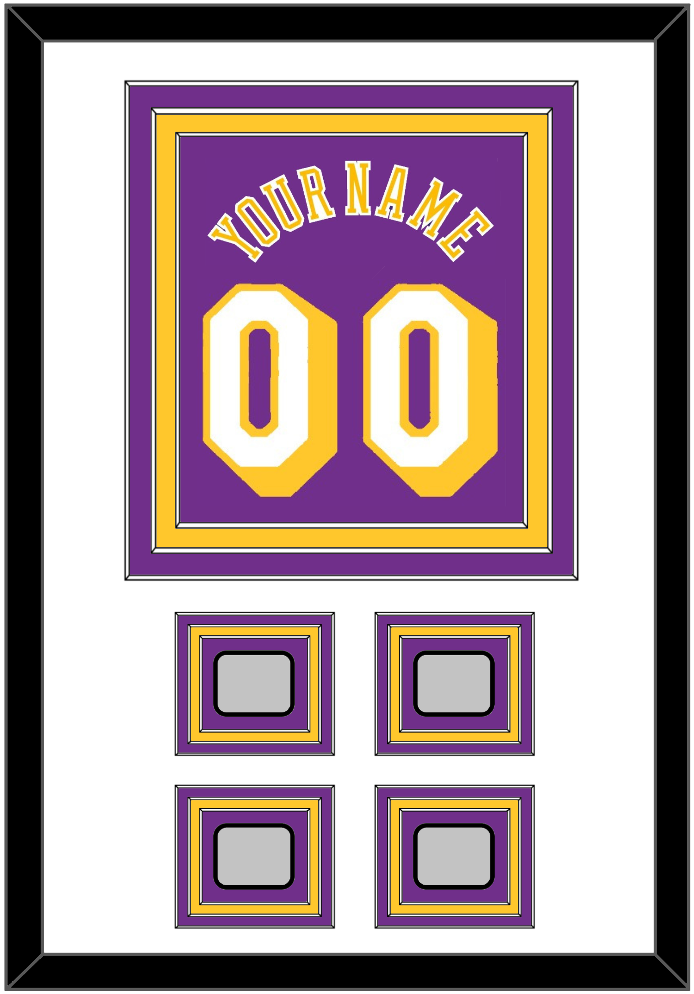Los Angeles Name & Number With 4 Trophy Patches - Road Purple (1978-1997) - Premier Tier 1
