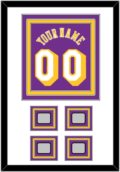 Los Angeles Name & Number With 4 Trophy Patches - Road Purple (1978-1997) - Premier Tier 1
