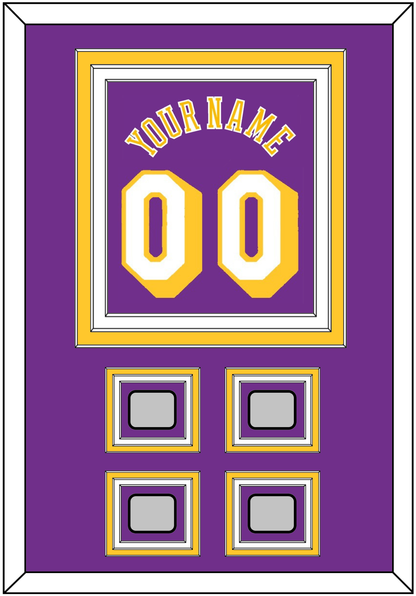 Los Angeles Name & Number With 4 Trophy Patches - Road Purple (1978-1997) - Premier Tier 2