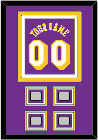 Los Angeles Name & Number With 4 Trophy Patches - Road Purple (1978-1997) - Premier Tier 2