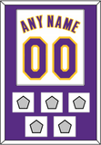 Los Angeles Name & Number With 5 Trophy Patches - Alternate White (2002-2018) - Single Mat 1