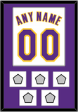 Los Angeles Name & Number With 5 Trophy Patches - Alternate White (2002-2018) - Single Mat 1