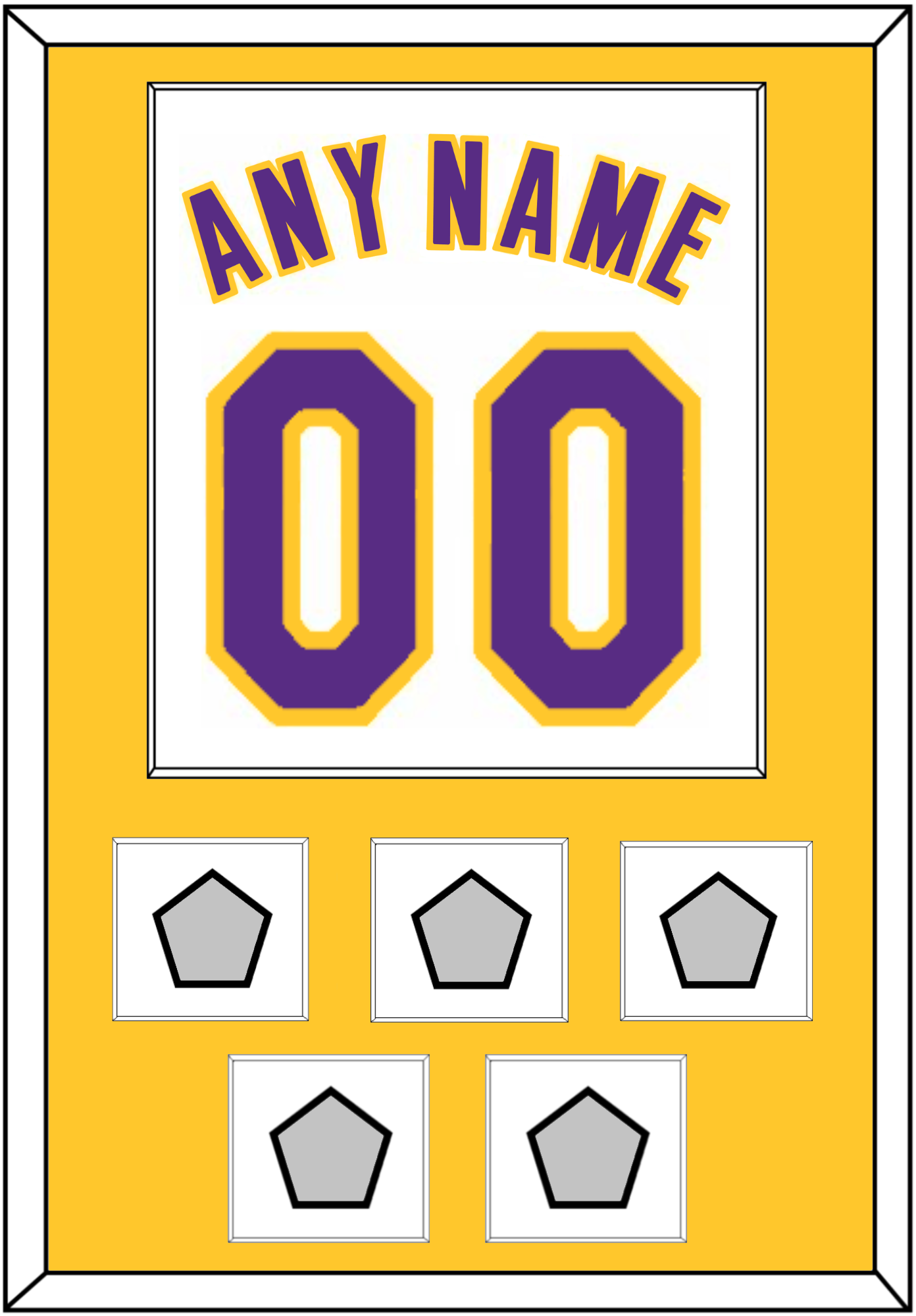 Los Angeles Name & Number With 5 Finals Patches - Alternate White (2002-2018) - Essential Tier 2