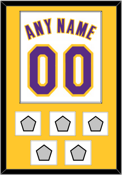 Los Angeles Name & Number With 5 Trophy Patches - Alternate White (2002-2018) - Essential Tier 2