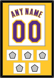 Los Angeles Name & Number With 5 Trophy Patches - Alternate White (2002-2018) - Single Mat 2