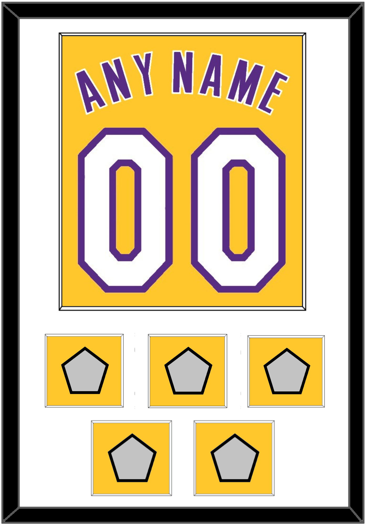 Los Angeles Name & Number With 5 Finals Patches - Home Yellow (1999-2018) - Essential Tier 1