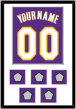 Los Angeles Name & Number With 5 Finals Patches - Road Purple (1999-2004) - Single Mat 1