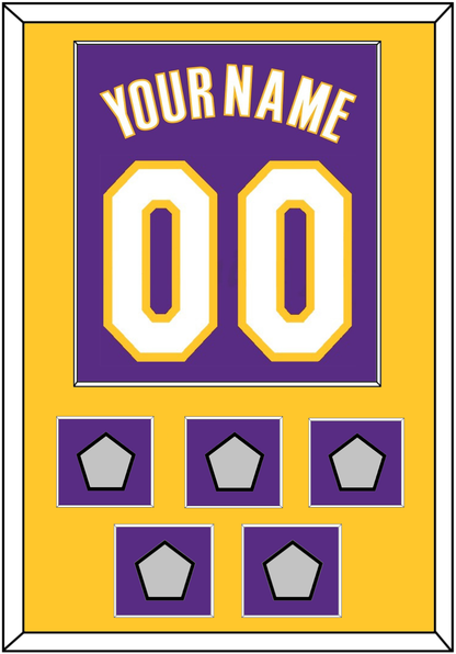 Los Angeles Name & Number With 5 Trophy Patches - Road Purple (1999-2004) - Essential Tier 2