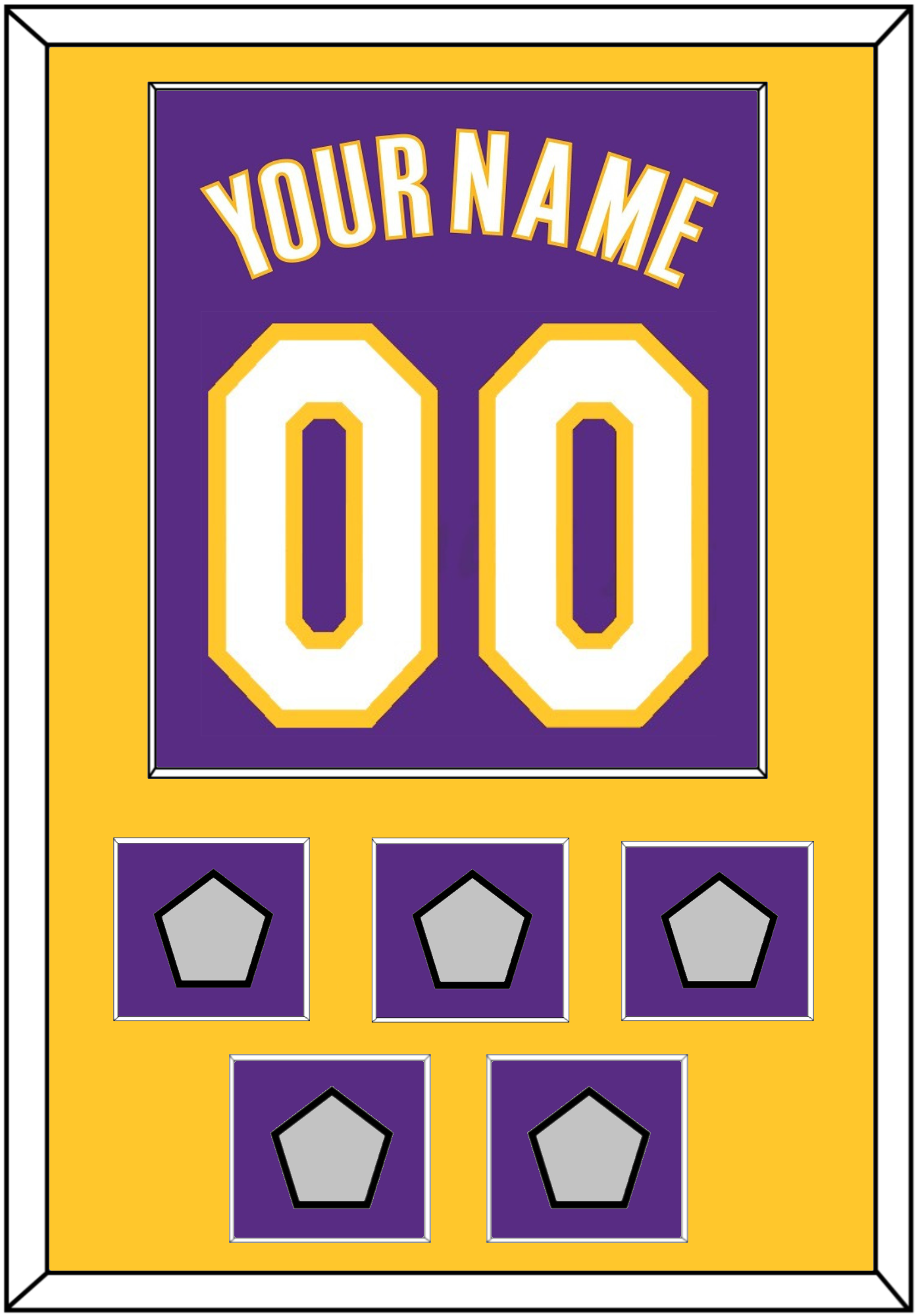 Los Angeles Name & Number With 5 Finals Patches - Road Purple (1999-2004) - Essential Tier 2