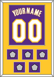 Los Angeles Name & Number With 5 Trophy Patches - Road Purple (1999-2004) - Single Mat 2