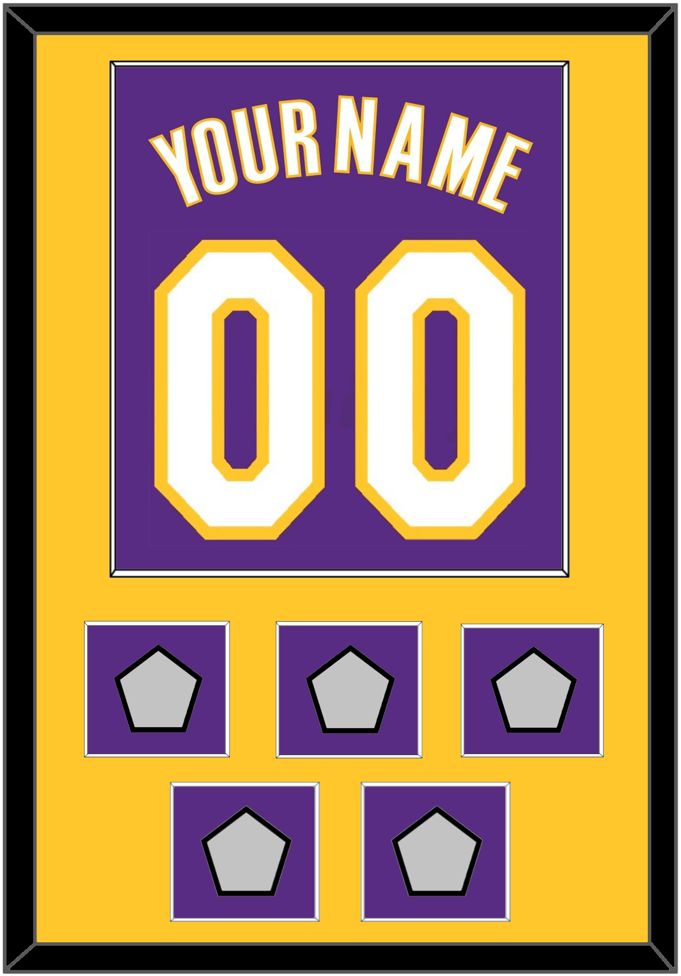 Los Angeles Name & Number With 5 Finals Patches - Road Purple (1999-2004) - Essential Tier 2
