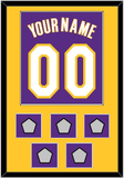 Los Angeles Name & Number With 5 Trophy Patches - Road Purple (1999-2004) - Single Mat 2