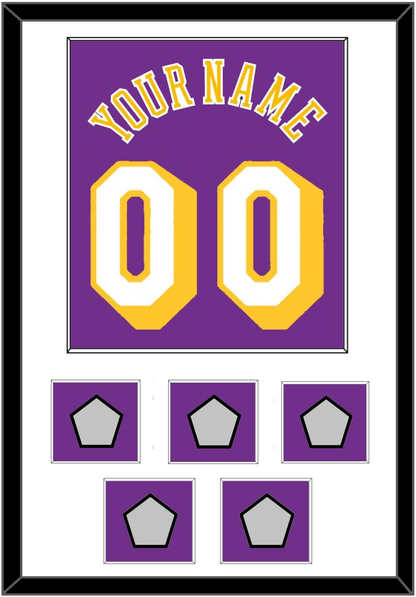 Los Angeles Name & Number With 5 Trophy Patches - Road Purple (1978-1997) - Essential Tier 1