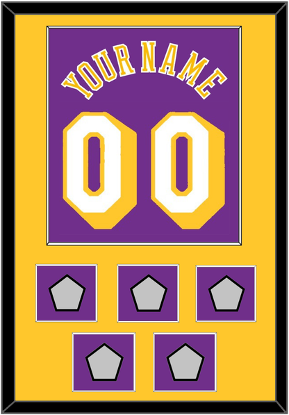 Los Angeles Name & Number With 5 Trophy Patches - Road Purple (1978-1997) - Essential Tier 2