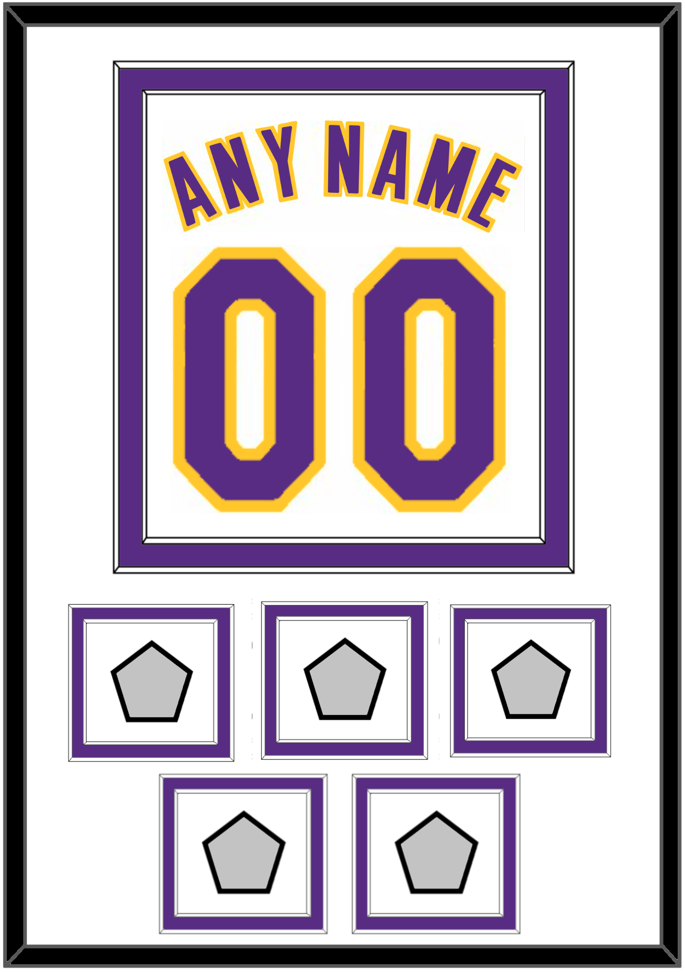 Los Angeles Name & Number With 5 Finals Patches - Alternate White (2002-2018) - Signature Tier 1