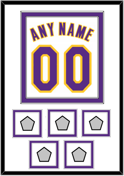 Los Angeles Name & Number With 5 Finals Patches - Alternate White (2002-2018) - Signature Tier 1
