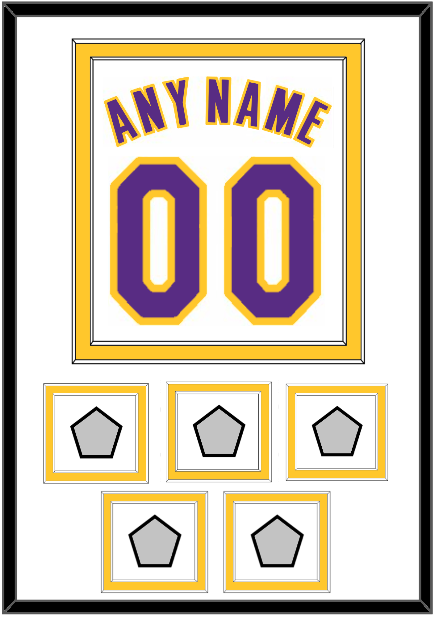 Los Angeles Name & Number With 5 Finals Patches - Alternate White (2002-2018) - Signature Tier 2