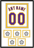 Los Angeles Name & Number With 5 Finals Patches - Alternate White (2002-2018) - Double Mat 2
