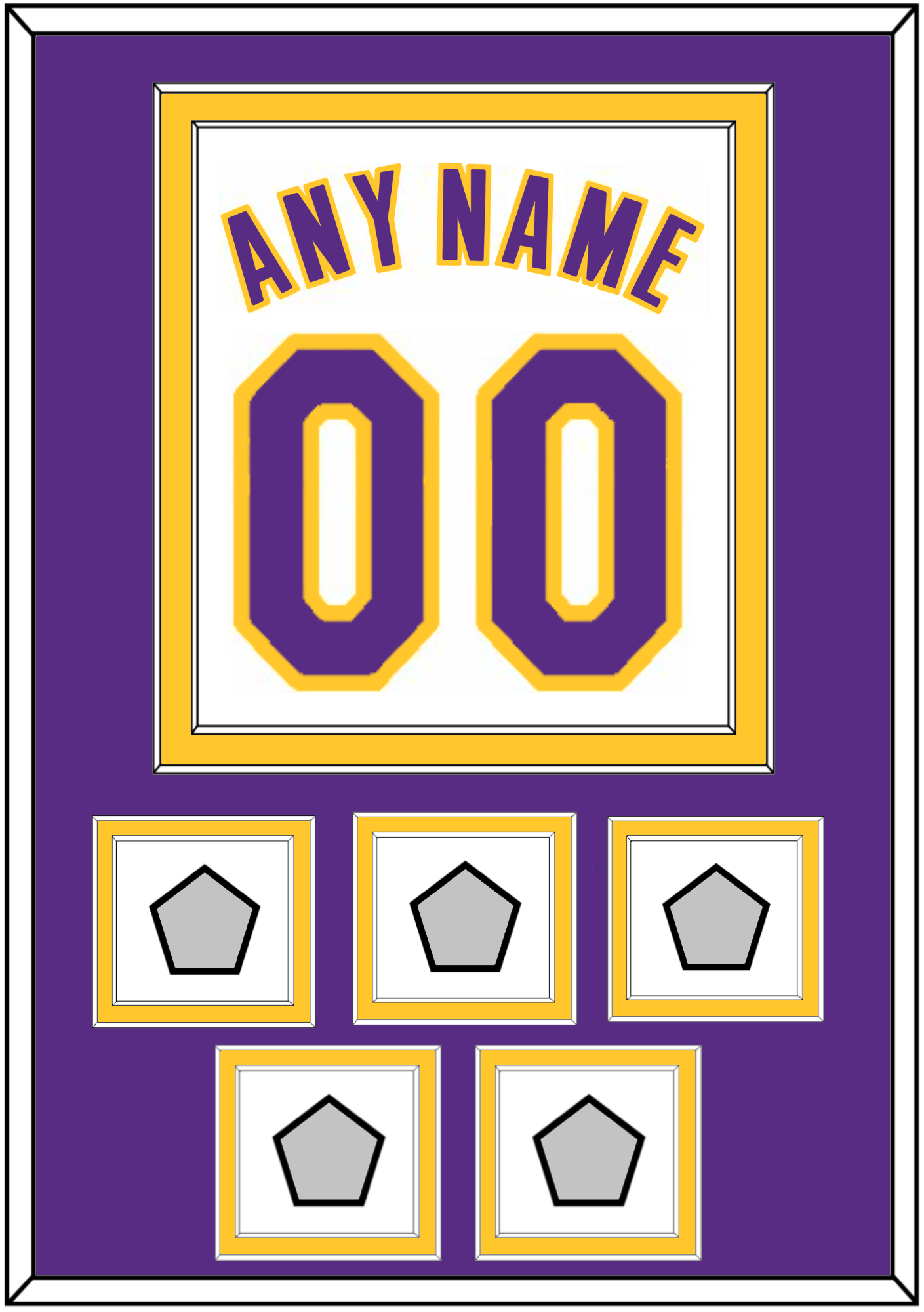 Los Angeles Name & Number With 5 Trophy Patches - Alternate White (2002-2018) - Signature Tier 3
