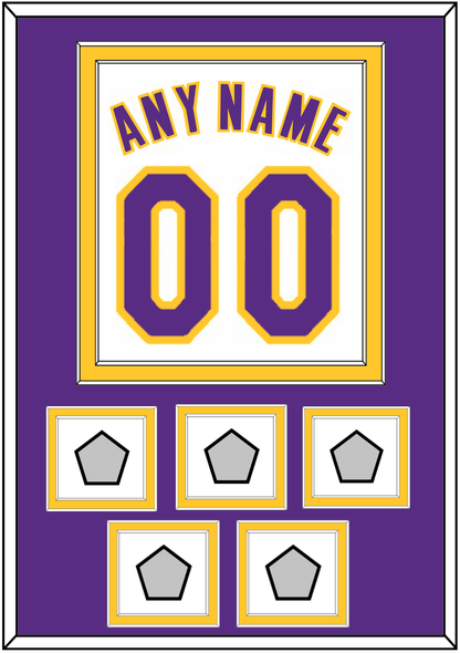 Los Angeles Name & Number With 5 Trophy Patches - Alternate White (2002-2018) - Signature Tier 3