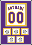 Los Angeles Name & Number With 5 Finals Patches - Alternate White (2002-2018) - Double Mat 3