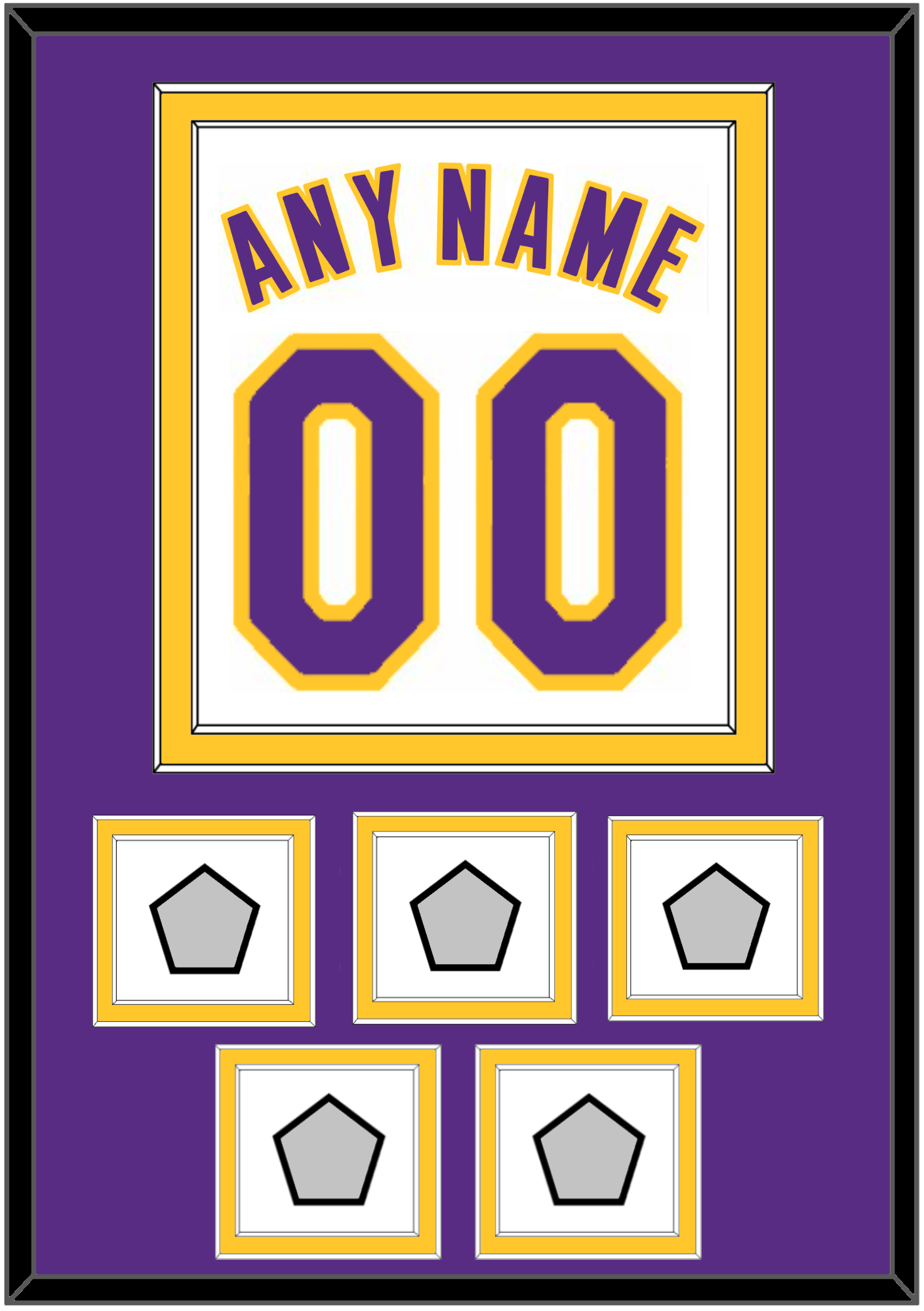 Los Angeles Name & Number With 5 Trophy Patches - Alternate White (2002-2018) - Signature Tier 3