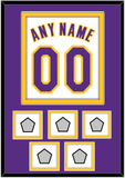 Los Angeles Name & Number With 5 Finals Patches - Alternate White (2002-2018) - Double Mat 3