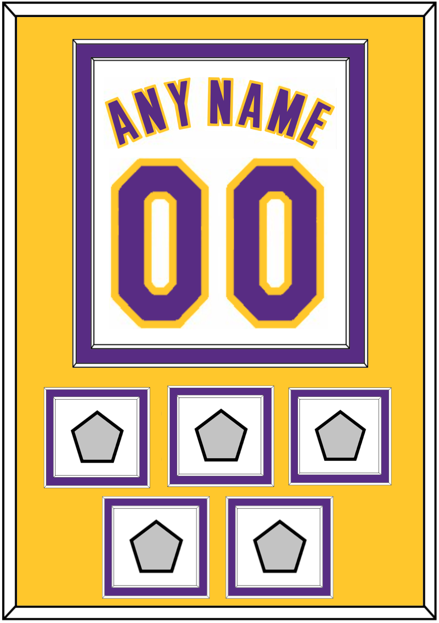 Los Angeles Name & Number With 5 Trophy Patches - Alternate White (2002-2018) - Signature Tier 4