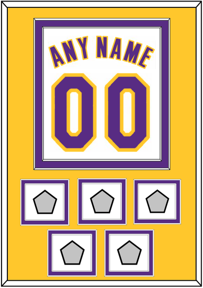 Los Angeles Name & Number With 5 Trophy Patches - Alternate White (2002-2018) - Signature Tier 4