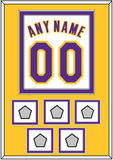 Los Angeles Name & Number With 5 Trophy Patches - Alternate White (2002-2018) - Double Mat 4