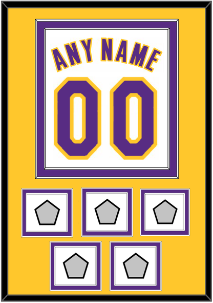 Los Angeles Name & Number With 5 Trophy Patches - Alternate White (2002-2018) - Signature Tier 4