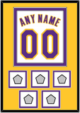 Los Angeles Name & Number With 5 Trophy Patches - Alternate White (2002-2018) - Double Mat 4