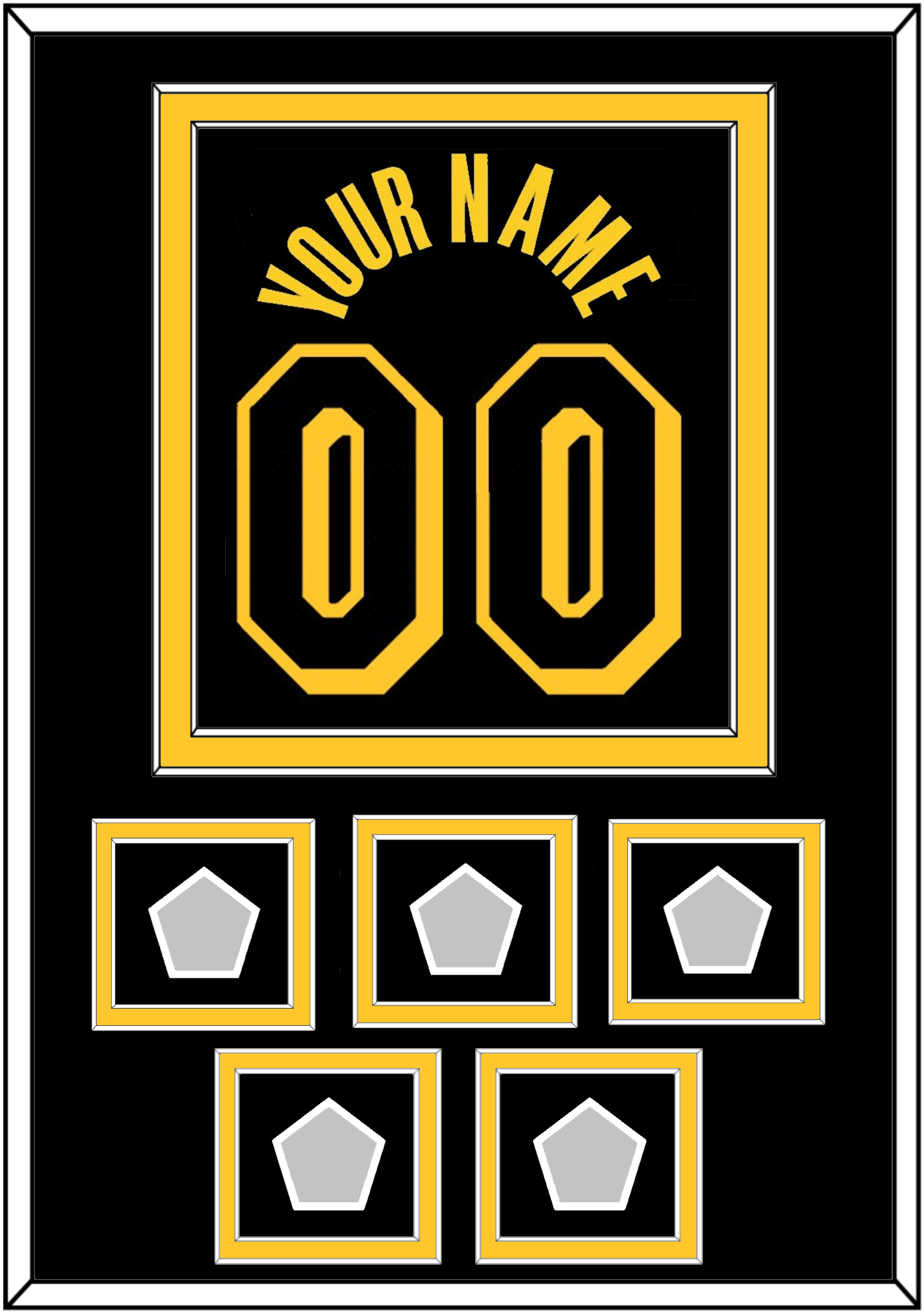 Los Angeles Name & Number With 5 Trophy Patches - Black Mamba (2017-2018, 2020) - Signature Tier 3