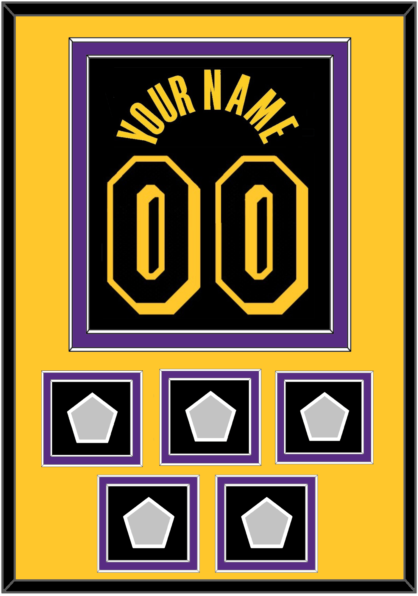 Los Angeles Name & Number With 5 Finals Patches - Black Mamba (2017-2018, 2020) - Signature Tier 5