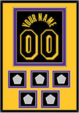 Los Angeles Name & Number With 5 Trophy Patches - Black Mamba (2017-2018, 2020) - Double Mat 5