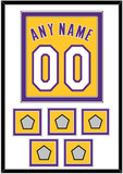 Los Angeles Name & Number With 5 Finals Patches - Home Yellow (1999-2018) - Double Mat 1