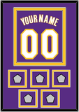 Los Angeles Name & Number With 5 Finals Patches - Road Purple (1999-2004) - Double Mat 2