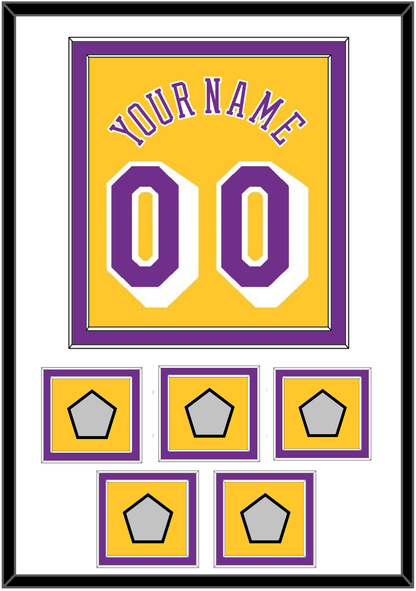 Los Angeles Name & Number With 5 Trophy Patches - Home Yellow (1978-1997) - Signature Tier 1