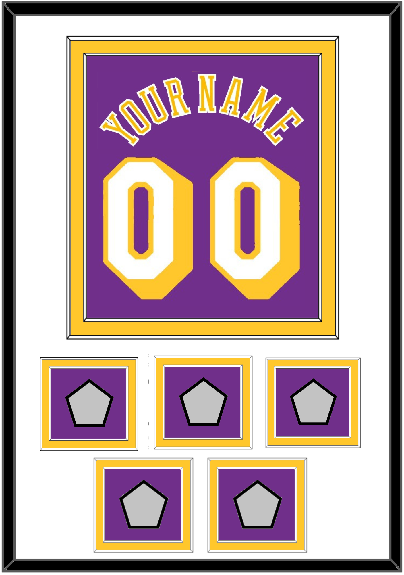 Los Angeles Name & Number With 5 Trophy Patches - Road Purple (1978-1997) - Signature Tier 1