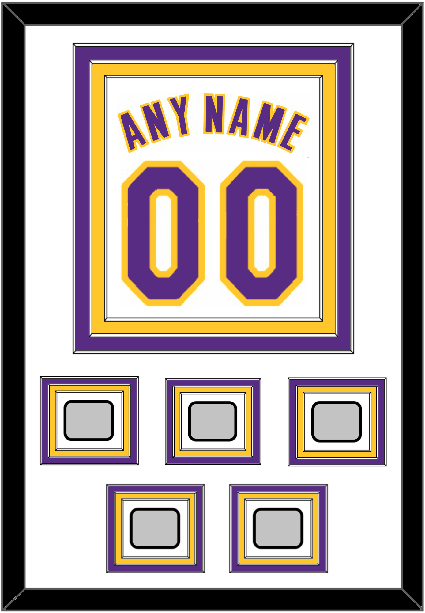 Los Angeles Name & Number With 5 Trophy Patches - Alternate White (2002-2018) - Premier Tier 1