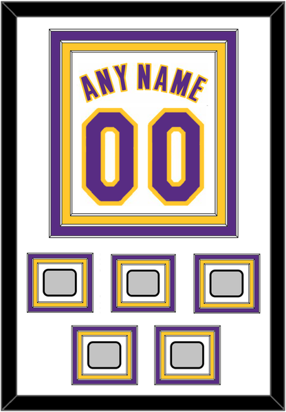 Los Angeles Name & Number With 5 Trophy Patches - Alternate White (2002-2018) - Premier Tier 1