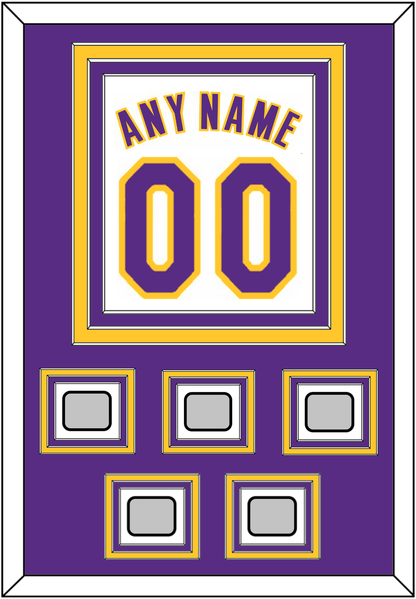 Los Angeles Name & Number With 5 Finals Patches - Alternate White (2002-2018) - Premier Tier 2