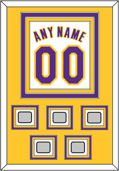 Los Angeles Name & Number With 5 Trophy Patches - Alternate White (2002-2018) - Premier Tier 3
