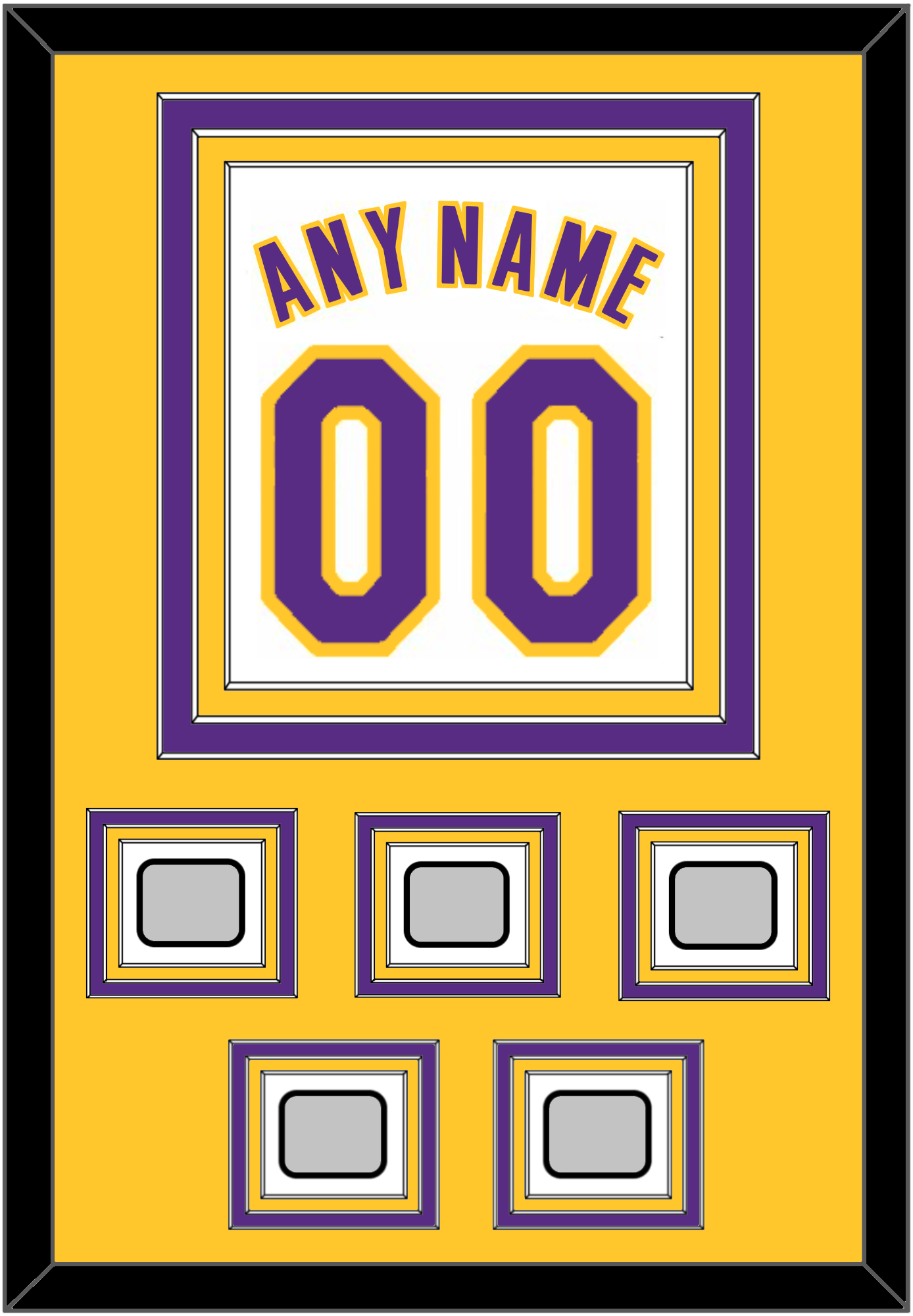 Los Angeles Name & Number With 5 Trophy Patches - Alternate White (2002-2018) - Premier Tier 3