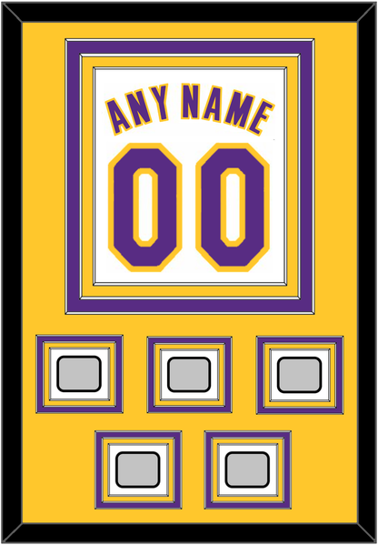 Los Angeles Name & Number With 5 Trophy Patches - Alternate White (2002-2018) - Premier Tier 3