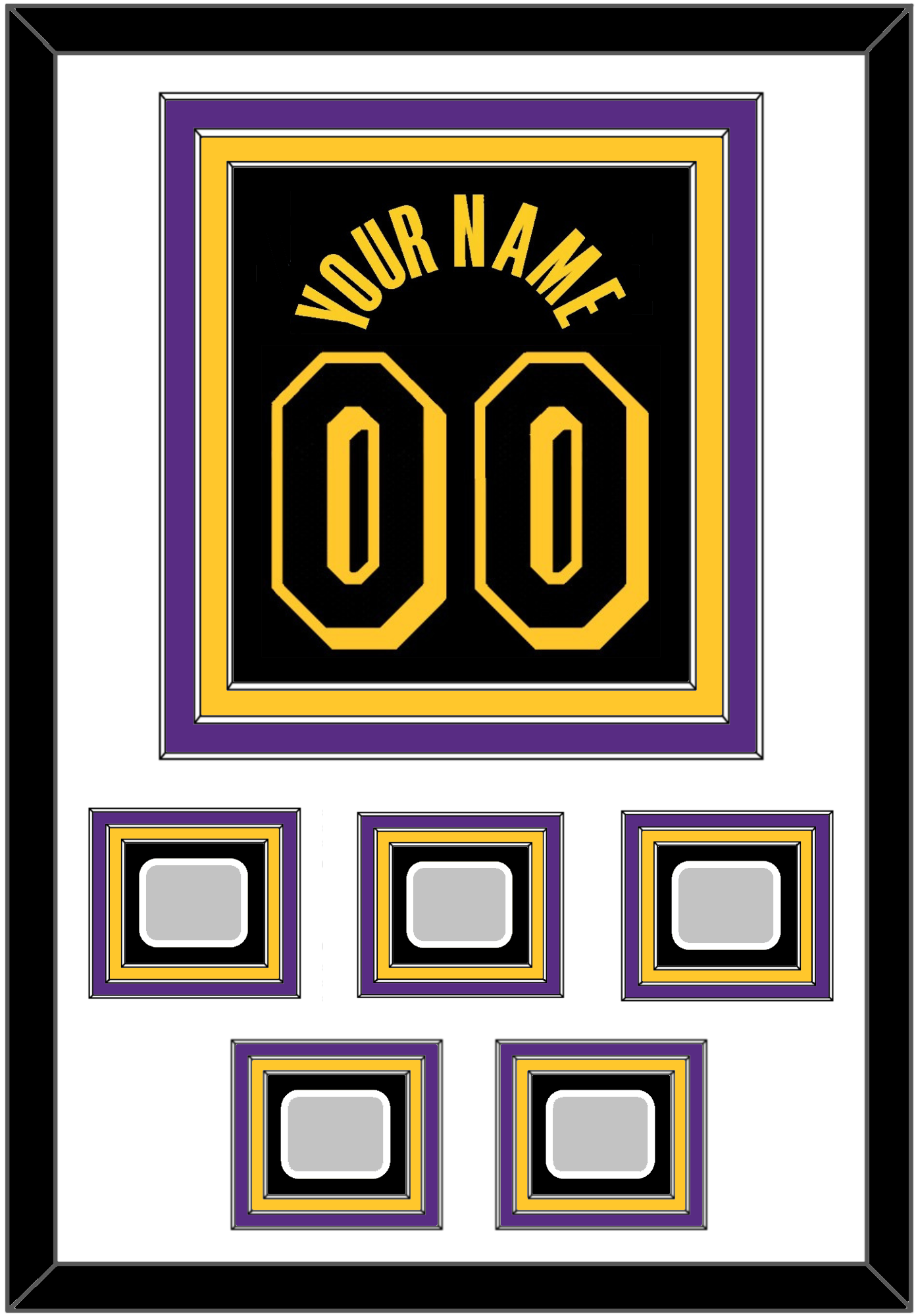 Los Angeles Name & Number With 5 Finals Patches - Black Mamba (2017-2018, 2020) - Premier Tier 1
