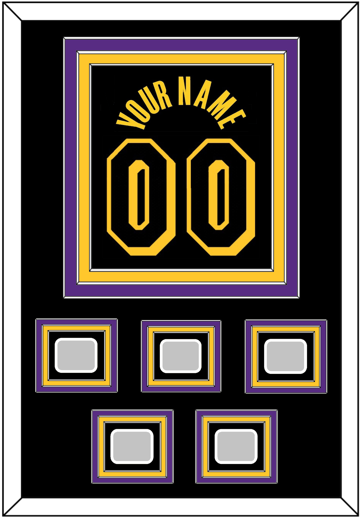 Los Angeles Name & Number With 5 Trophy Patches - Black Mamba (2017-2018, 2020) - Premier Tier 2