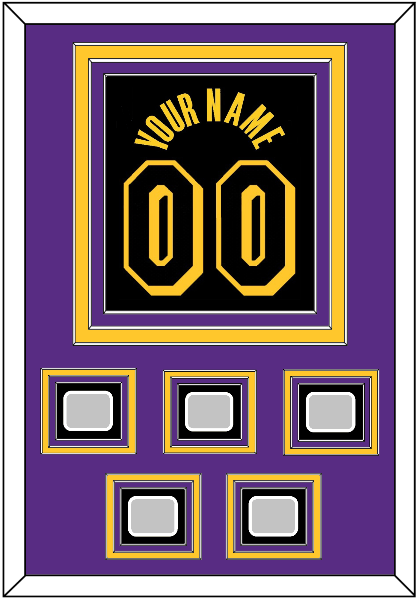 Los Angeles Name & Number With 5 Finals Patches - Black Mamba (2017-2018, 2020) - Premier Tier 3